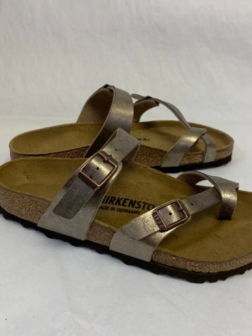 Birkenstock Mayari Graceful Taupe Birko-Flor Regular Width Sandals - Picture 2 of 5